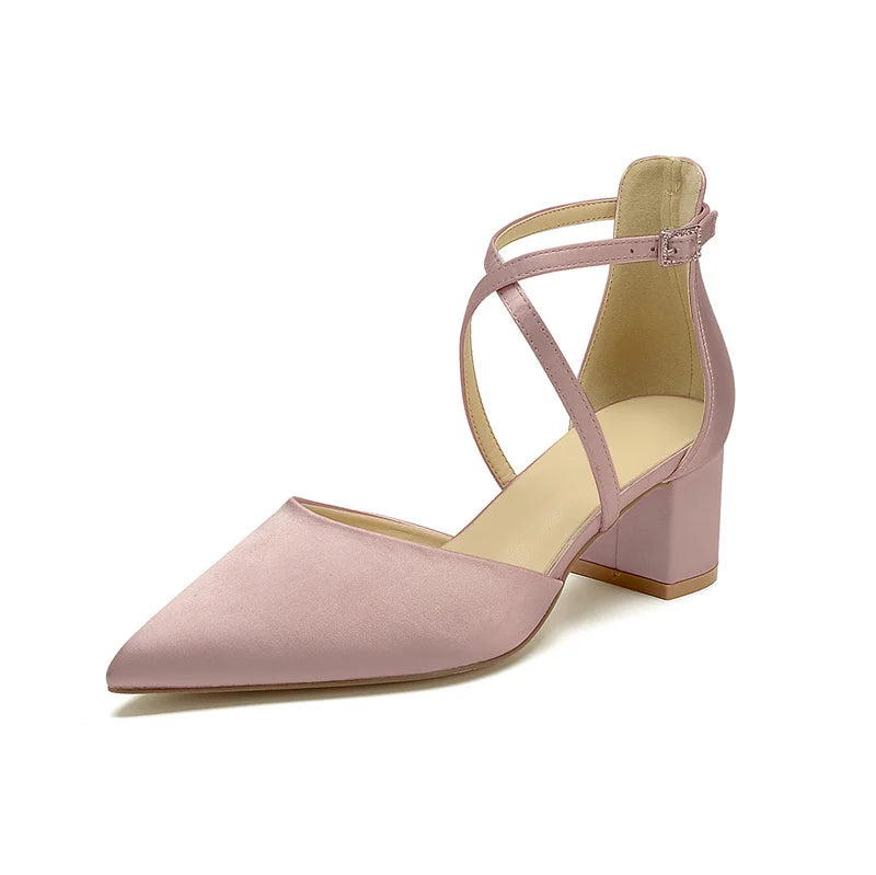 Escarpins Mariée Satin Talon Carré
