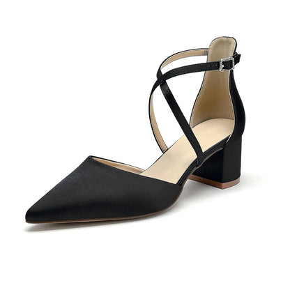 Escarpins Mariée Satin Talon Carré