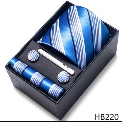 Coffret Cravate Mariage Homme Pochette et Boutons de Manchette