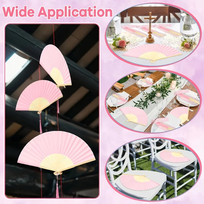 Lot d'éventails mariage avec sachet tulle — vue 6