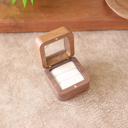 Boîte Alliance Bois Fiançailles — Beige double
