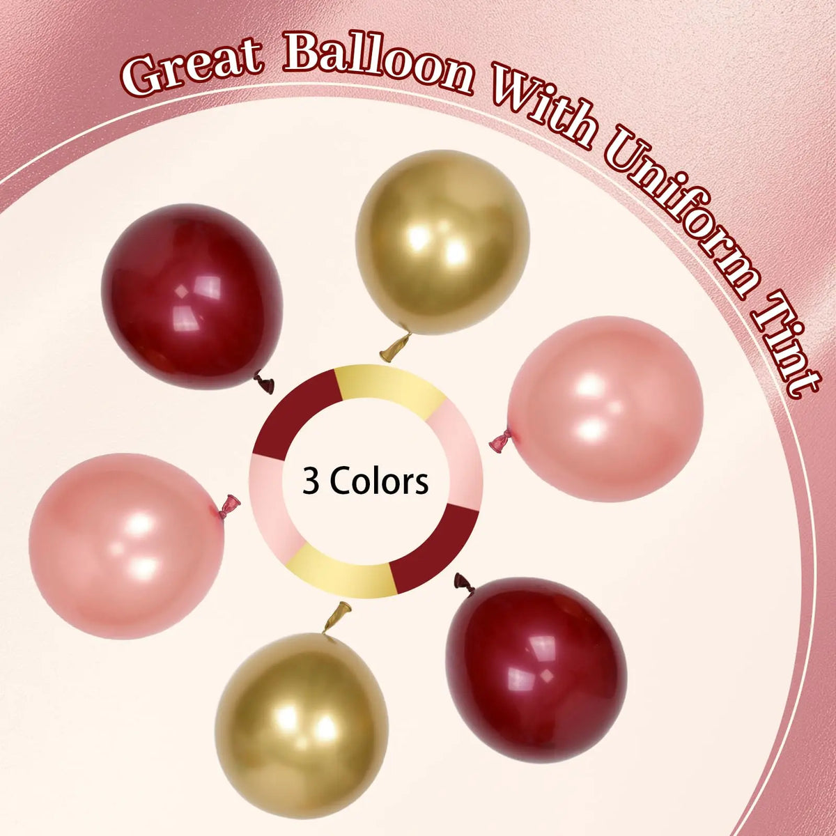 Ballons Mariage Bordeaux Or Rose
