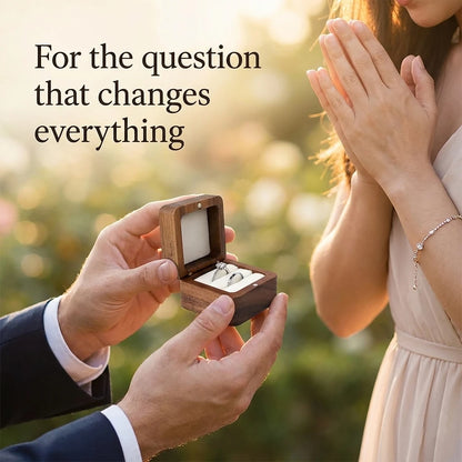 Boîte à Alliance Mariage en Bois Personnalisée