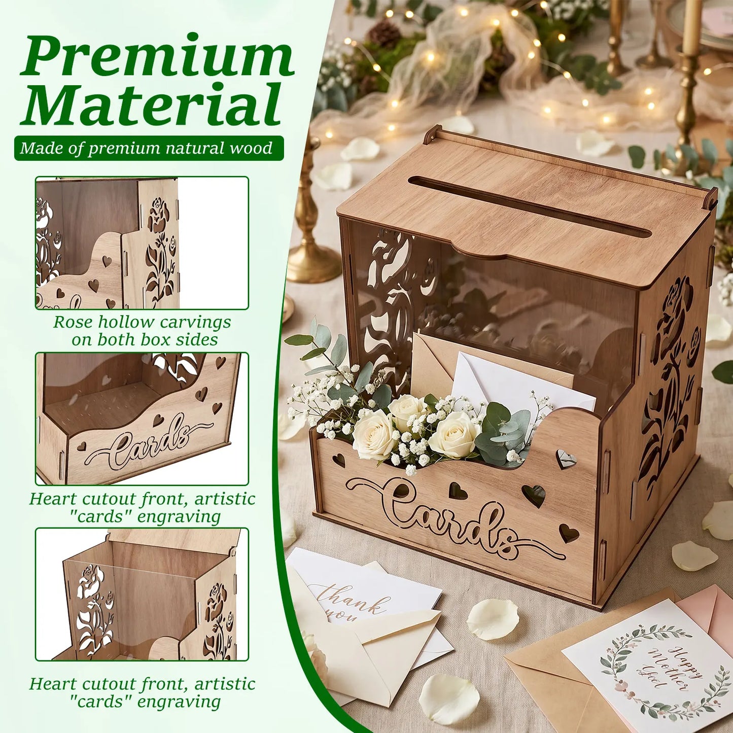 Urne mariage bois fenêtre et jardinière