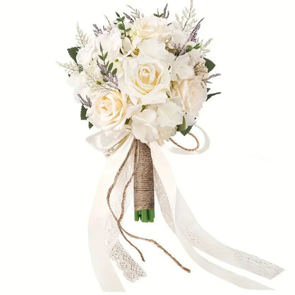 Bouquet de mariée champêtre ivoire — vue 7