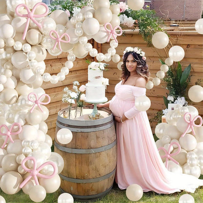 Arche de ballons mariage blanc perle