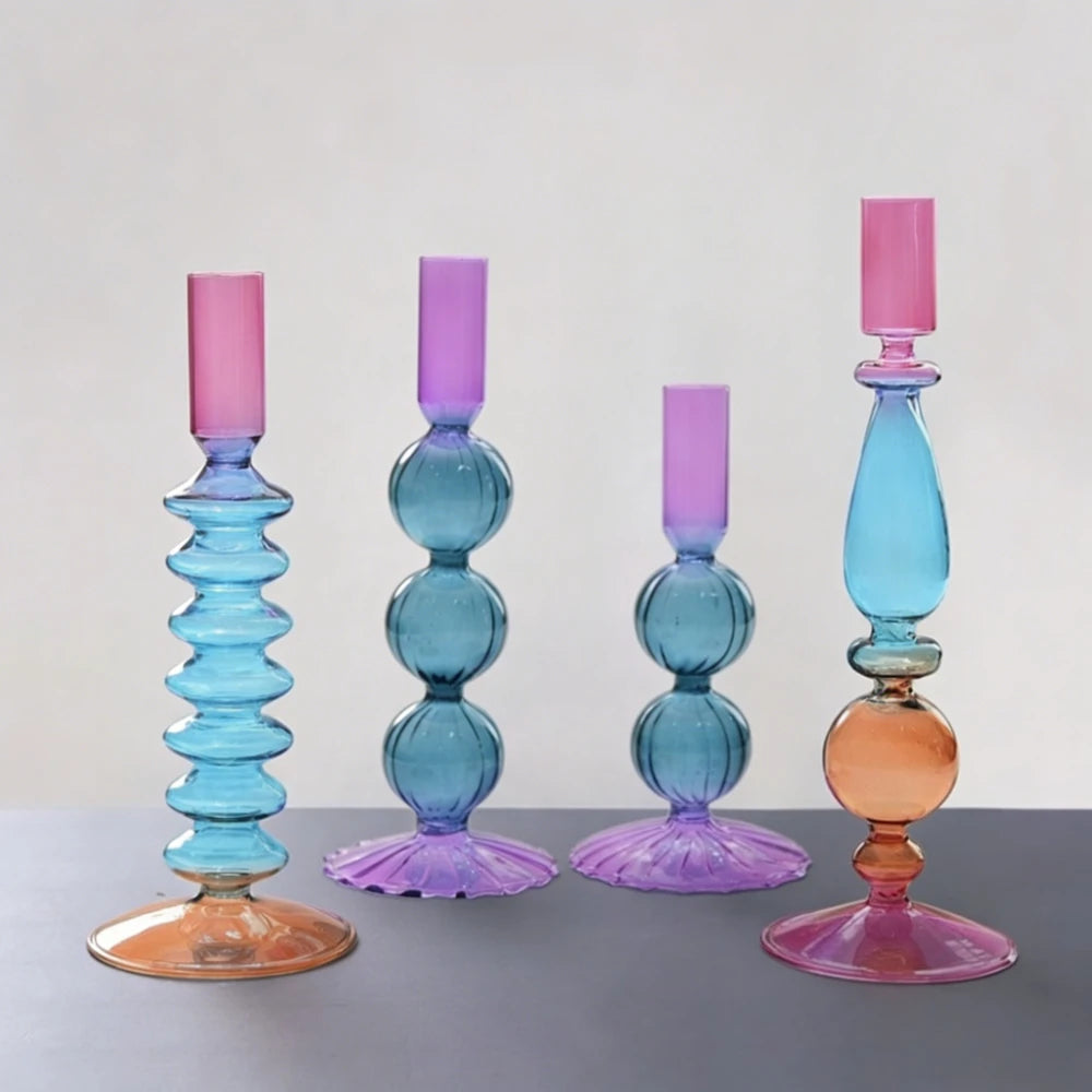 Bougeoir Vase Verre Coloré Mariage
