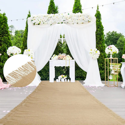 Tapis d'allée mariage jute champêtre