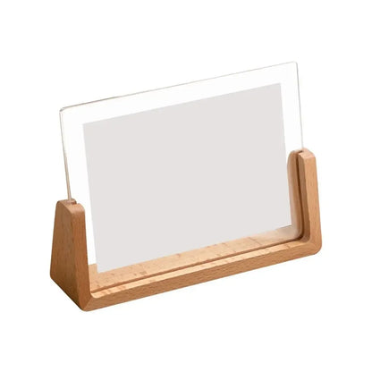Cadre photo mariage acrylique socle bois en U