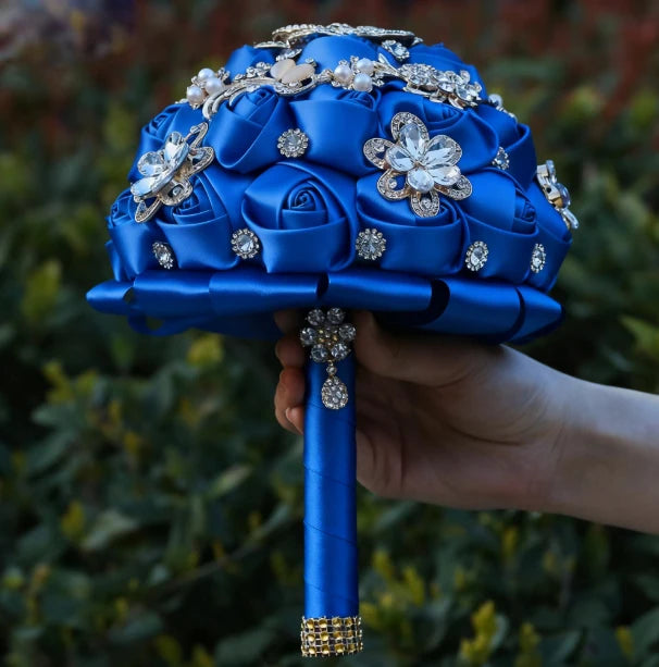 Bouquet de mariée satin et strass — vue 12