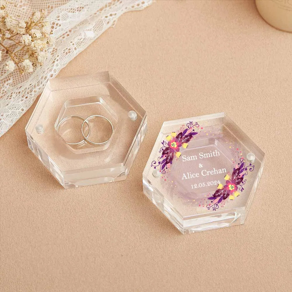 Boîte Alliance Acrylique Fleurs Personnalisée