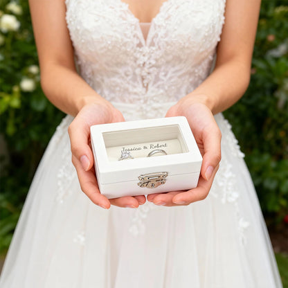 Boîte alliance mariage blanche personnalisée — vue 4