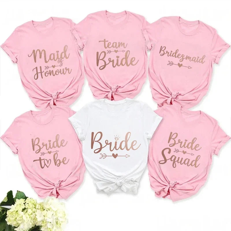 T-shirt EVJF cortège rose gold