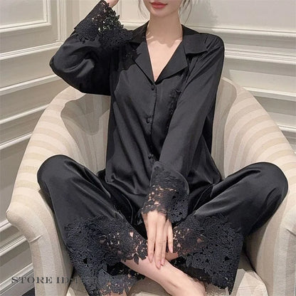 Pyjama Satin Mariée en Dentelle