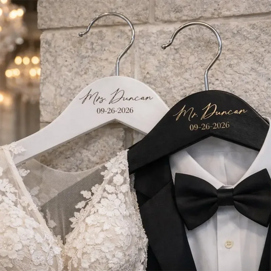 Cintre Personnalisé Mariage Noir ou Blanc