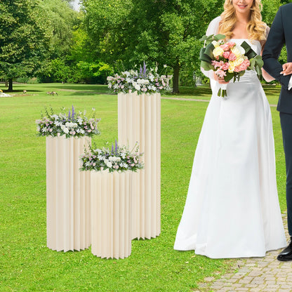 Lot de 3 Colonnes Mariage Ivoire 60 à 100 cm