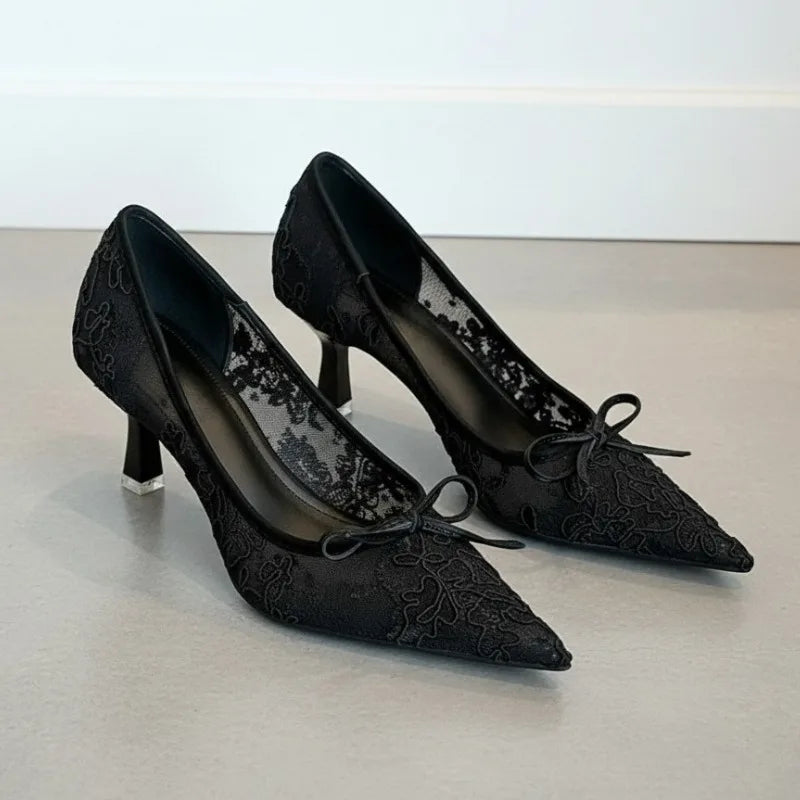 Escarpins Mariée Dentelle et Nœud