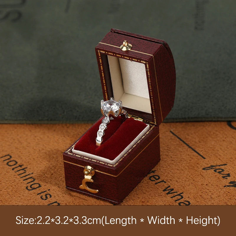 Écrin bague fiançailles vintage simili cuir — vue 11