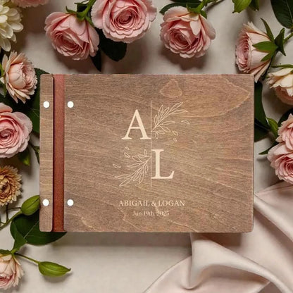 Livre d'or mariage bois pages épaisses — vue 3