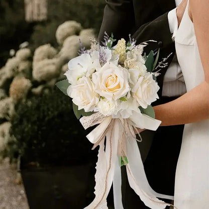 Bouquet de mariée champêtre ivoire