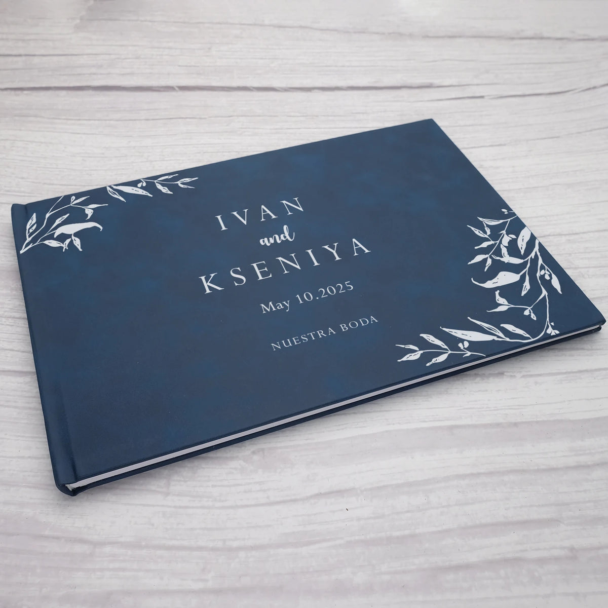Livre d'Or Mariage Personnalisé Bleu Marine