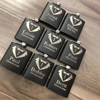 Flasque personnalisée smoking cadeau témoin — vue 2