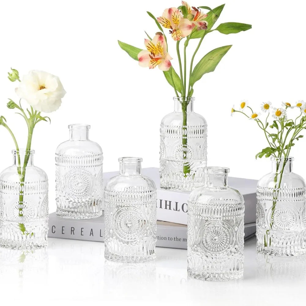 Vase Soliflore en Verre Ciselé