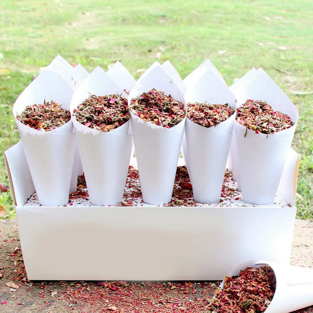 Cône à pétales mariage fleurs séchées