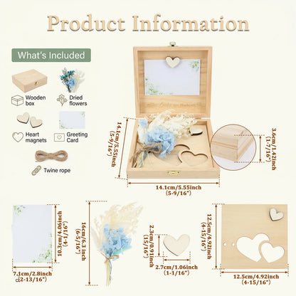 Boîte cadeau mariage bois fleurs séchées — vue 6