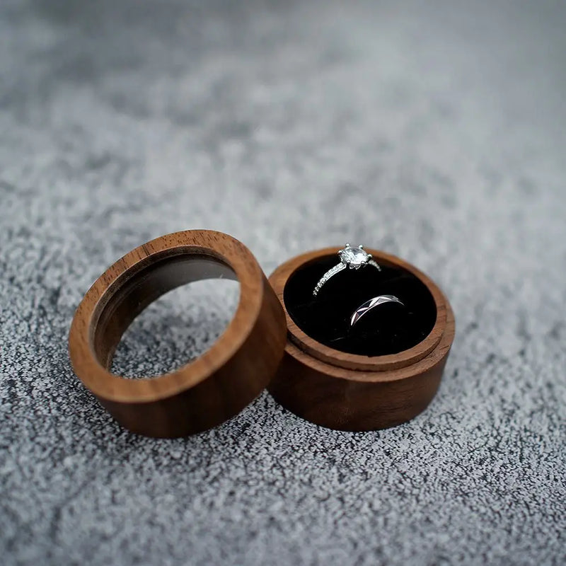 Écrin alliance rond bois noyer — vue 2