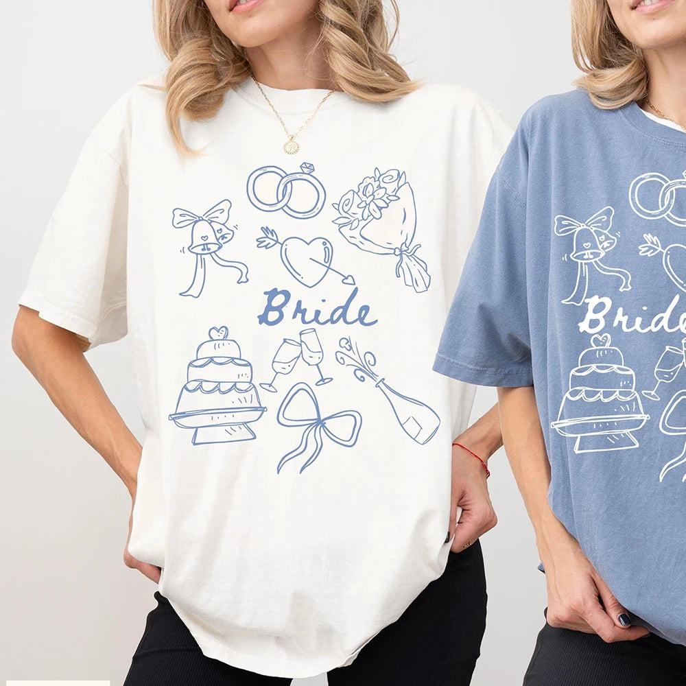 T-shirts Assortis Mariée Demoiselles d'Honneur