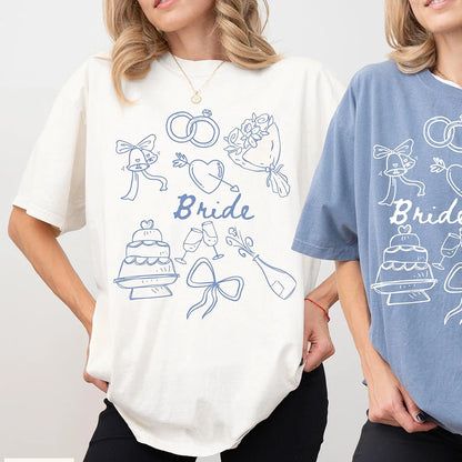 T-shirts Assortis Mariée Demoiselles d'Honneur