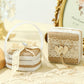 Vintage Burlap Lace Wedding Ring Box Pillow, Rustic Heart & Square Ring Bearer Box for Wedding Ceremony, Bridal Jewelry Gift Box