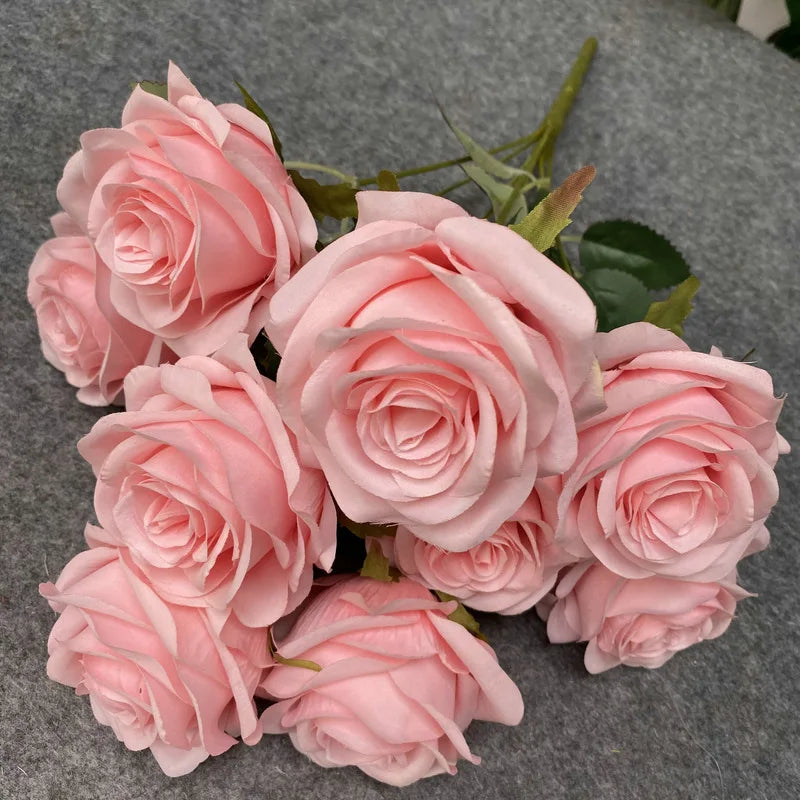 Bouquet de Roses Artificielles Mariage 9 Têtes
