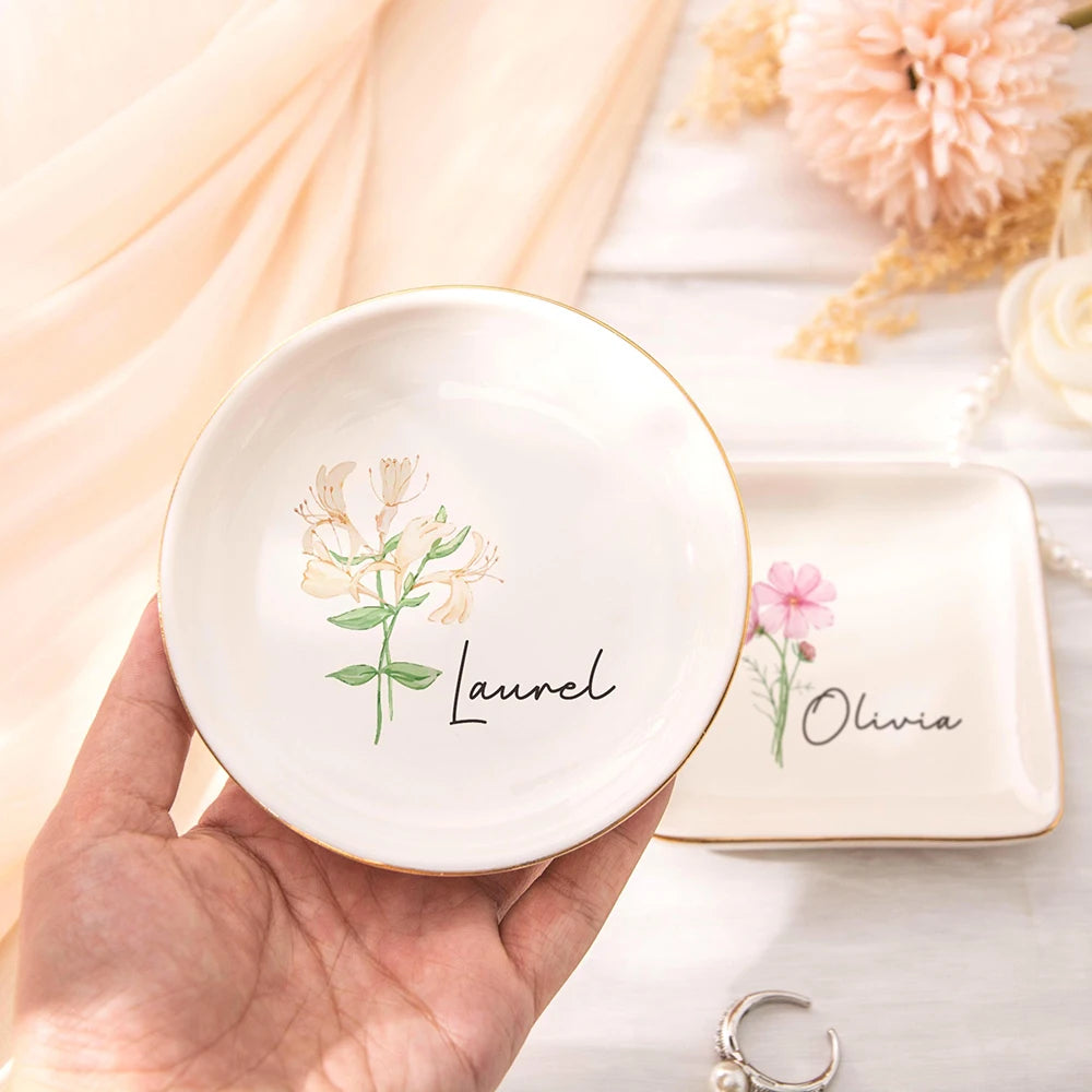 Vide-poche personnalisé fleur de naissance