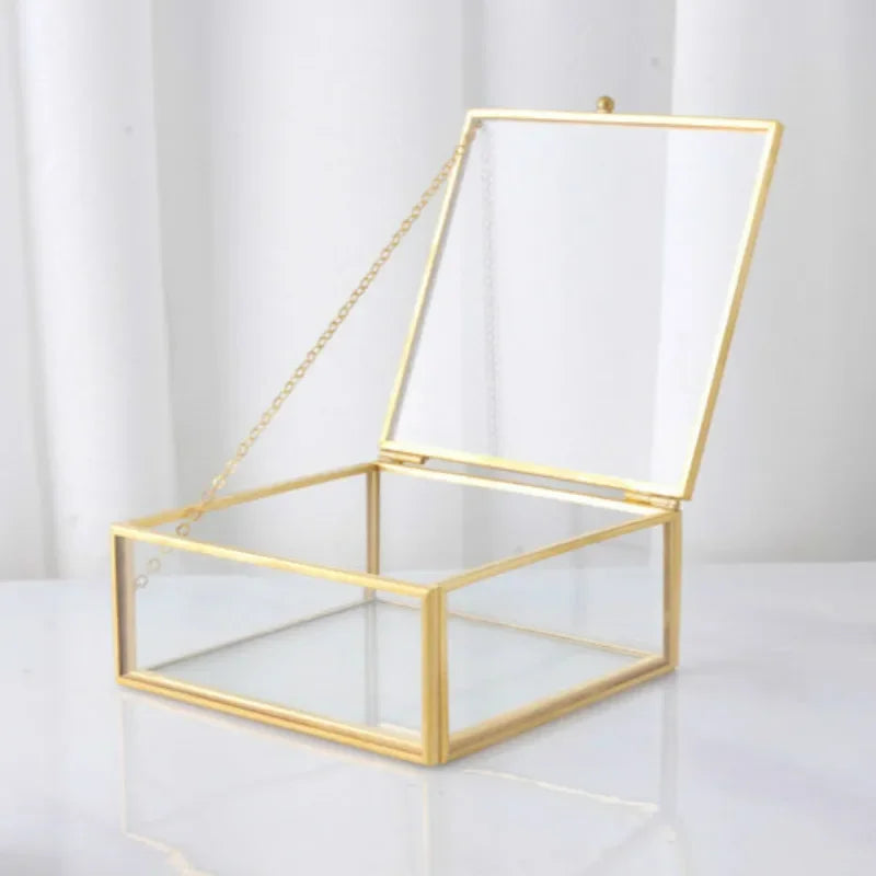 Boîte alliance verre hexagonale dorée — vue 7