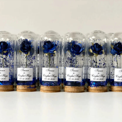 Cadeau invité mariage rose sous cloche — vue 2