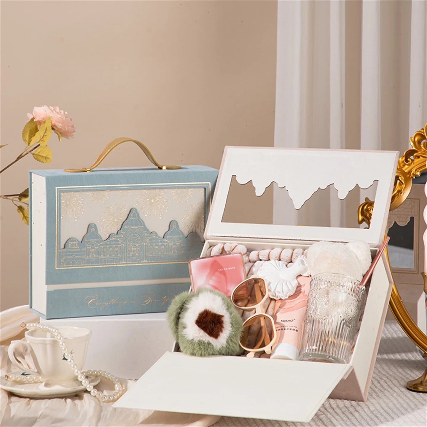 Coffret cadeau mariage avec carte de vœux