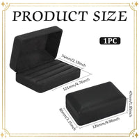 Écrin bagues rectangulaire simili cuir noir — vue 6