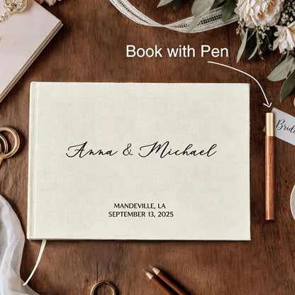 Livre d'Or Mariage Personnalisé Format A4 avec Stylo