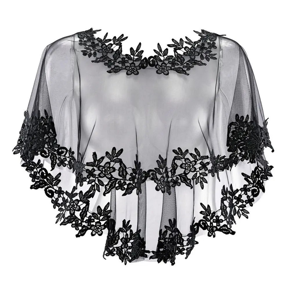 Étole Mariée Cape Tulle Dentelle Brodée
