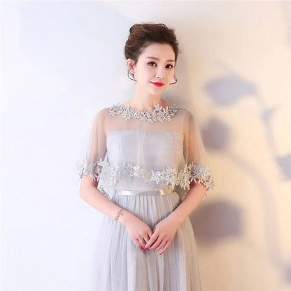 Étole Mariée Cape Tulle Dentelle Brodée