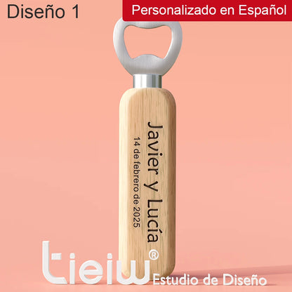 Cadeau invité mariage décapsuleur bois gravé — vue 18