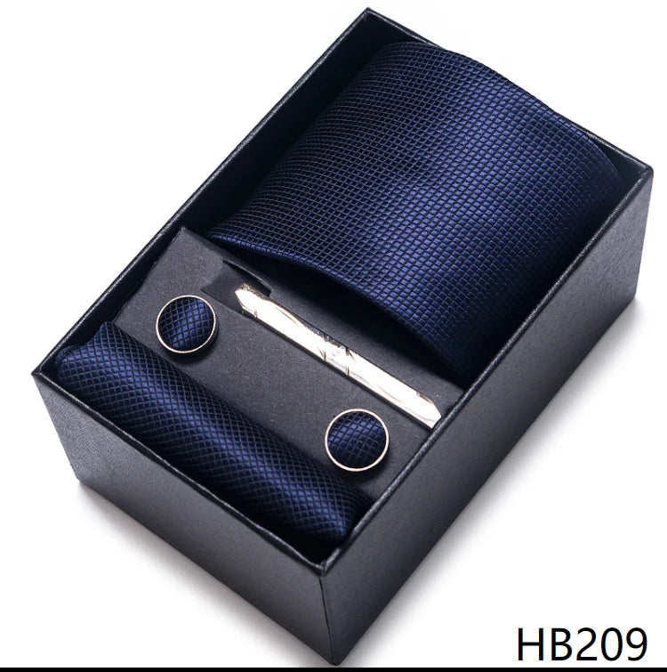 Coffret Cravate Mariage Homme Pochette et Boutons de Manchette
