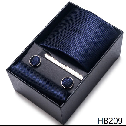Coffret Cravate Mariage Homme Pochette et Boutons de Manchette