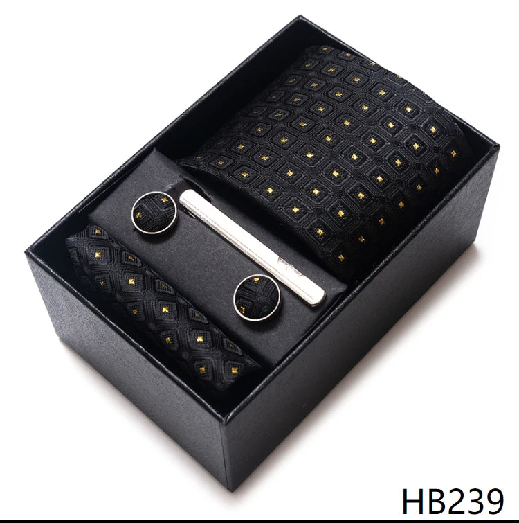 Coffret Cravate Mariage Homme Pochette et Boutons de Manchette
