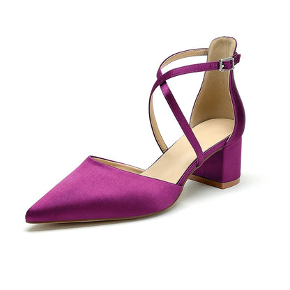 Escarpins Mariée Satin Talon Carré