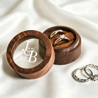 Boîte double alliance ronde bois personnalisée — vue 2