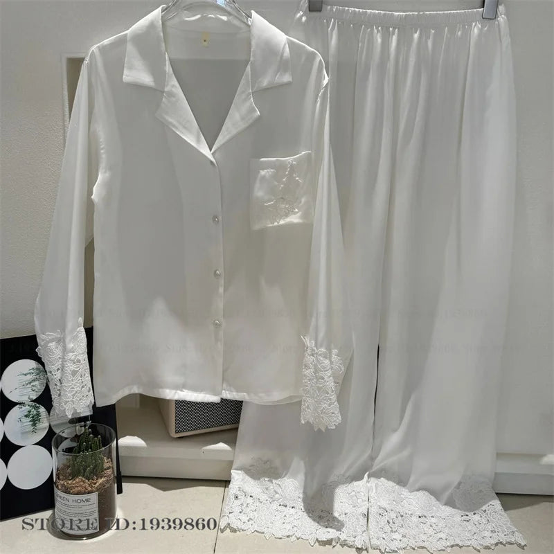 Pyjama Satin Mariée en Dentelle