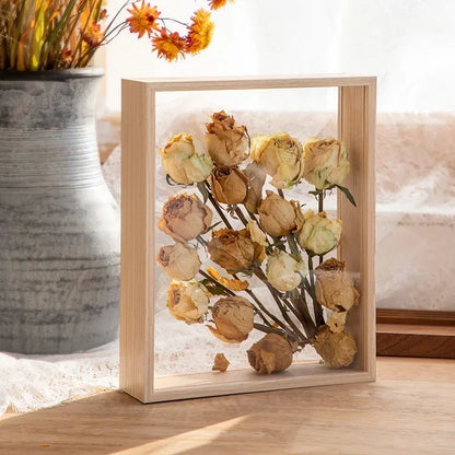 Cadre Vitrine Profond Fleurs Séchées